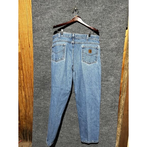 Carhartt Jeans Mens 40x30 Blue Relaxed Fit B17 DST Tapered Denim Pants - Picture 5 of 7